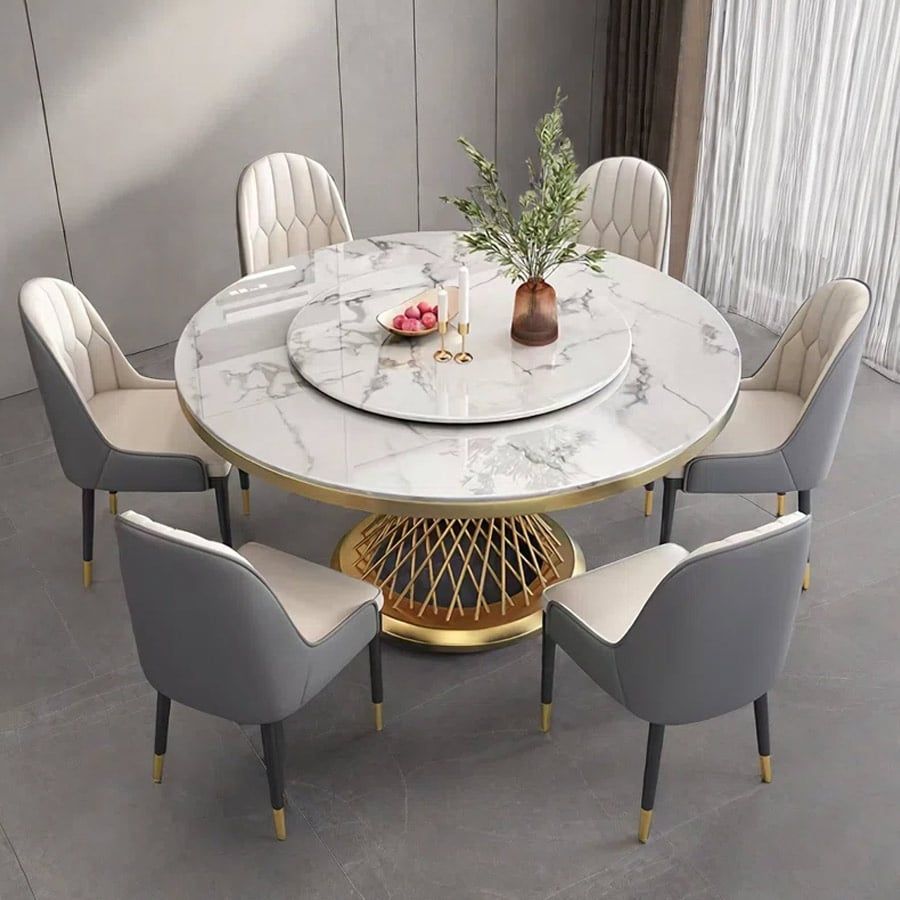 Bộ Bàn Ăn Mặt Đá Medusa + Ghế Monet - Sự Kết Hợp Hoàn Hảo Của Sang Trọng Và Tiện Nghi