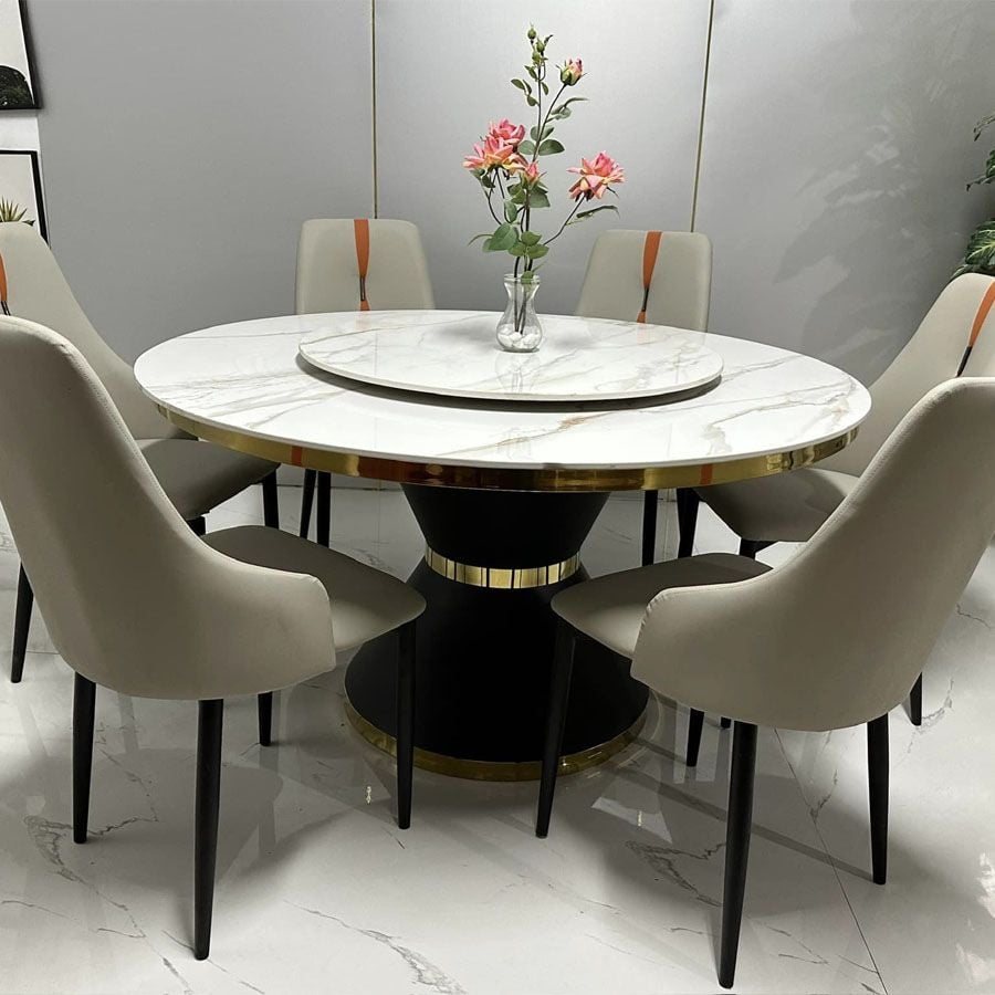 Bàn Ăn Tròn Xoay 2 Mặt Đá Kashei – Vẻ Đẹp Sang Trọng Cho Không Gian Bếp