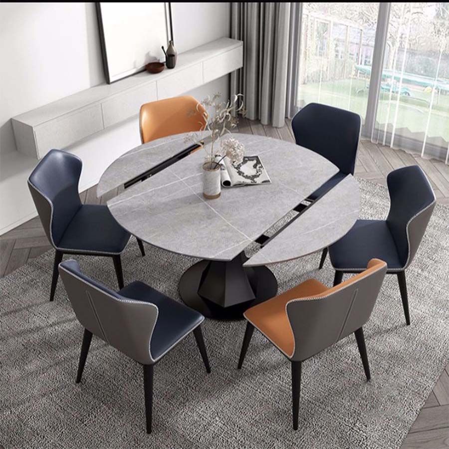 Bàn Ăn Mặt Đá Thông Minh Lucifer Xoay Tròn Thành Chữ Nhật - Sang Trọng