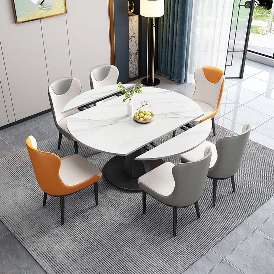 Bàn Ăn Mặt Đá Thông Minh Lucifer Xoay Tròn Thành Chữ Nhật - Sang Trọng