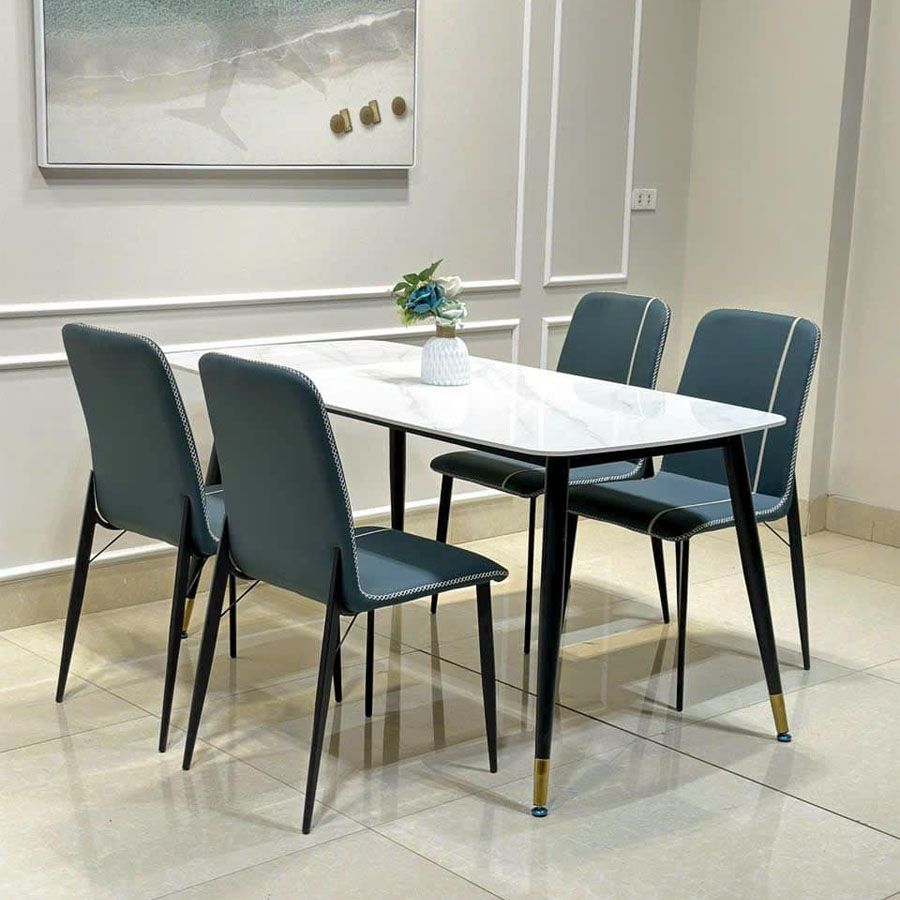 Bàn Ăn Cao Cấp Hebe – Mặt Đá Ceramic, Chân Côn Tối Giản
