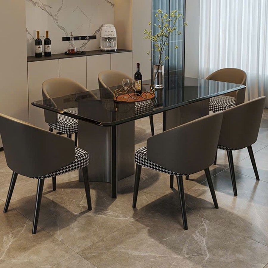 Bàn Ăn Mặt Đá Bạch Ngọc Tinh Thể – Khung Inox Mạ Niken Sang Trọng Cho Phòng Ăn