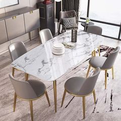 Bộ Bàn Ăn Mặt Đá Agnes + Ghế Aurora - Sự Kết Hợp Hoàn Hảo Cho Không Gian Sống Hiện Đại