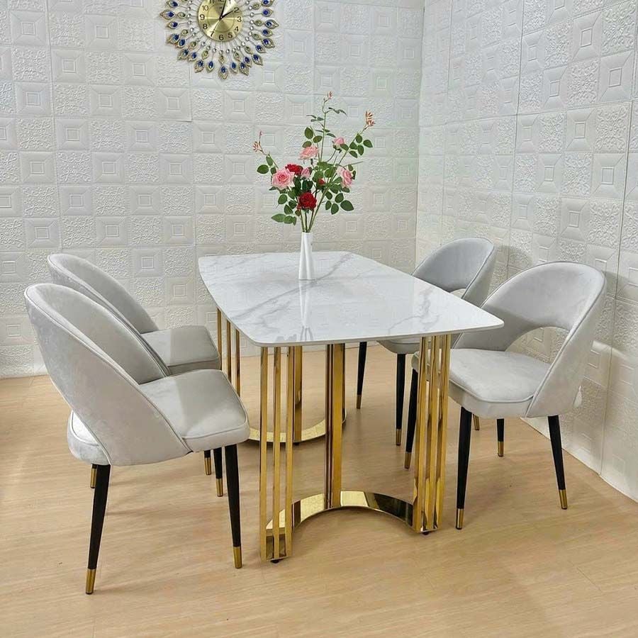 Bộ Bàn Ăn Mặt Đá Calliope + Ghế Ăn Saarinen - Vẻ Đẹp Sang Trọng Cho Không Gian Hiện Đại