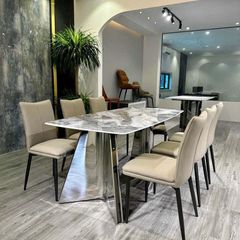 Bàn Ăn Inox  Mặt Đá Carol - Đẳng Cấp Phòng Ăn