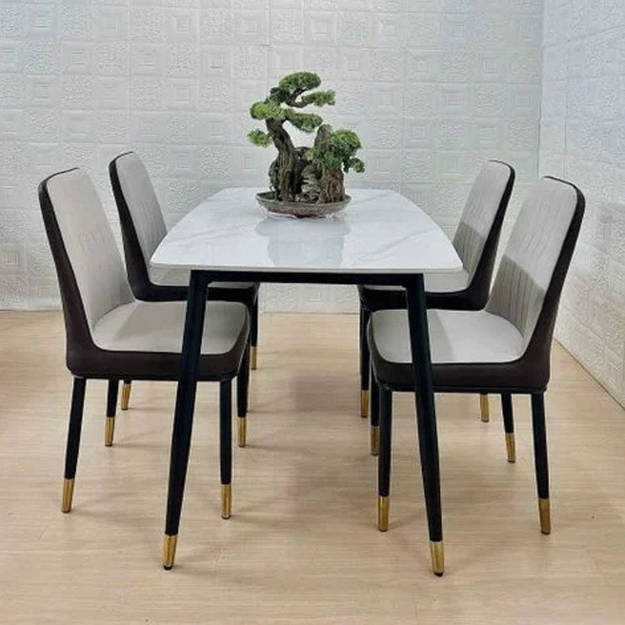 Bộ Bàn Ăn Mặt Đá Hebe + Ghế Monet Không Tay – Sự Kết Hợp Hoàn Hảo Cho Không Gian Sang Trọng