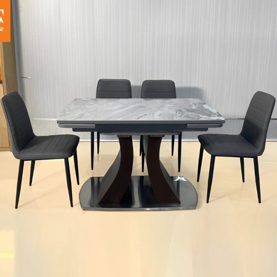 Bộ Bàn Ăn Thông Minh Mặt Đá Lazio + Ghế Nate - Sự Kết Hợp Đẳng Cấp Và Tiện Nghi