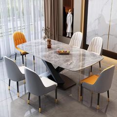 Bộ Bàn Ăn Mặt Đá Fiona + Ghế Ăn Monet - Sự Kết Hợp Sang Trọng Và Tiện Nghi