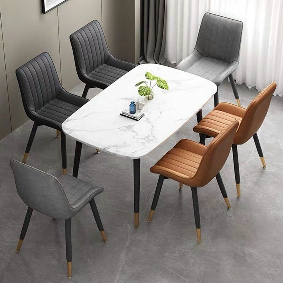 Bộ Bàn Ăn Mặt Đá Hebe và Ghế Loft Sọc – Phong Cách Hiện Đại Cho Phòng Ăn Tiện Nghi