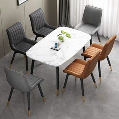Bộ Bàn Ăn Mặt Đá Hebe và Ghế Loft Sọc – Phong Cách Hiện Đại Cho Phòng Ăn Tiện Nghi