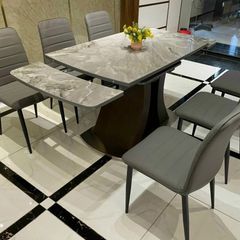 Bộ Bàn Ăn Thông Minh Mặt Đá Lazio + Ghế Nate - Sự Kết Hợp Đẳng Cấp Và Tiện Nghi