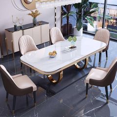 Bộ Bàn Ăn Mặt Đá Luxury + Ghế Monet - Đẳng Cấp Sang Trọng Cho Phòng Ăn