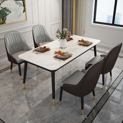 Bộ Bàn Ăn Mặt Đá Alma + Ghế Ăn Monet - Sang Trọng và Hiện Đại