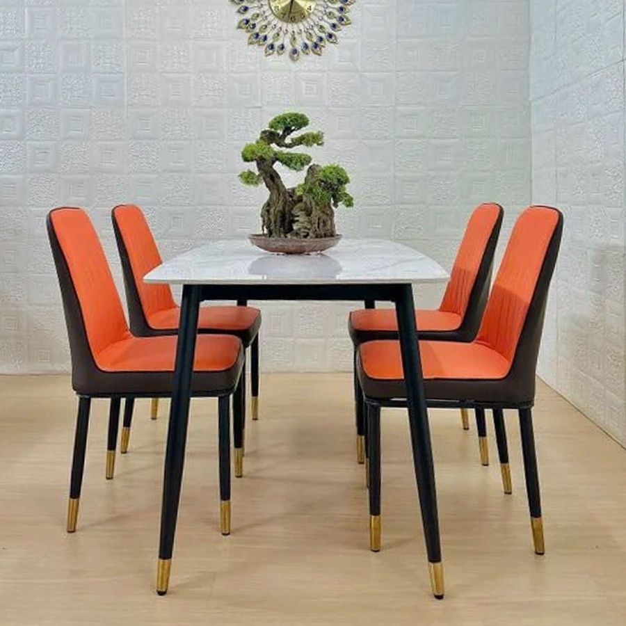 Bộ Bàn Ăn Mặt Đá Hebe + Ghế Monet Không Tay – Sự Kết Hợp Hoàn Hảo Cho Không Gian Sang Trọng