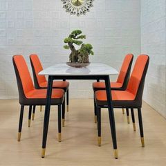 Bộ Bàn Ăn Mặt Đá Hebe + Ghế Monet Không Tay – Sự Kết Hợp Hoàn Hảo Cho Không Gian Sang Trọng