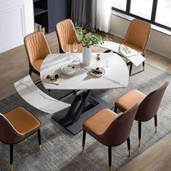 Bộ Bàn Ăn Mặt Đá Apolo + Ghế Monet Không Tay - Sự Lựa Chọn Sang Trọng Cho Không Gian Hiện Đại