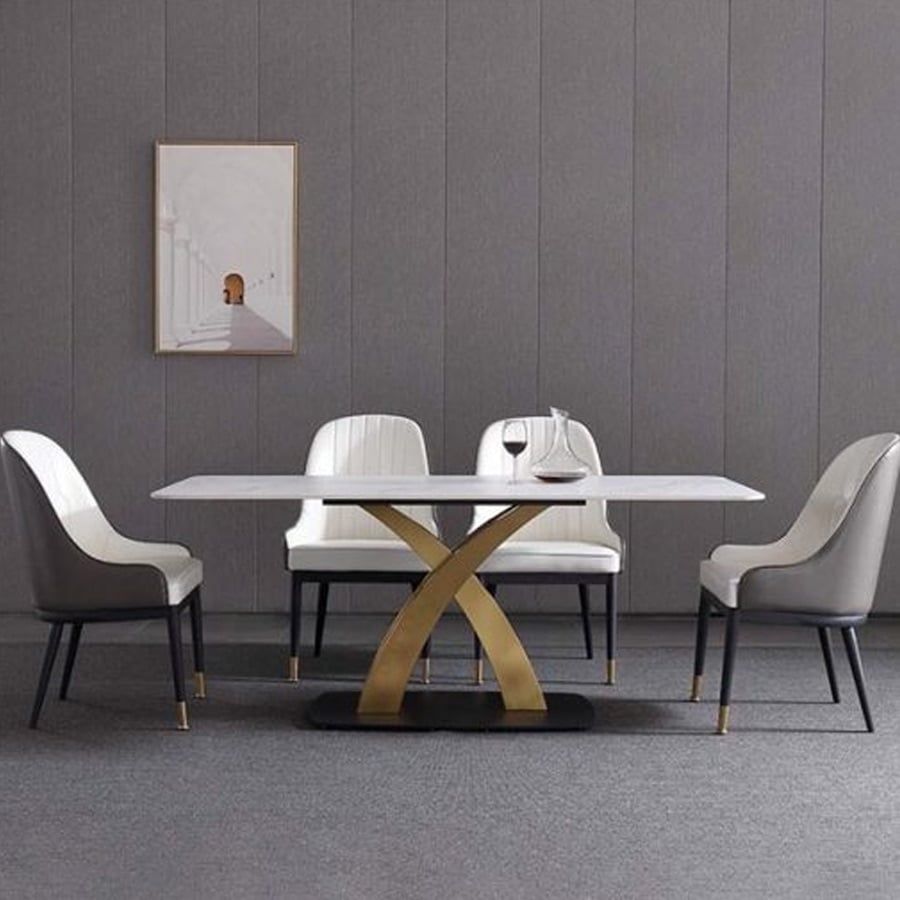 Bộ Bàn Ăn Mặt Đá Sakuzi + Ghế Monet - Phong Cách Sang Trọng Và Hiện Đại