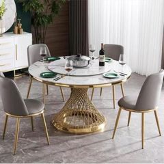 Bộ Bàn Ăn Mặt Đá Medusa + Ghế Aurora - Đẳng Cấp Và Sang Trọng