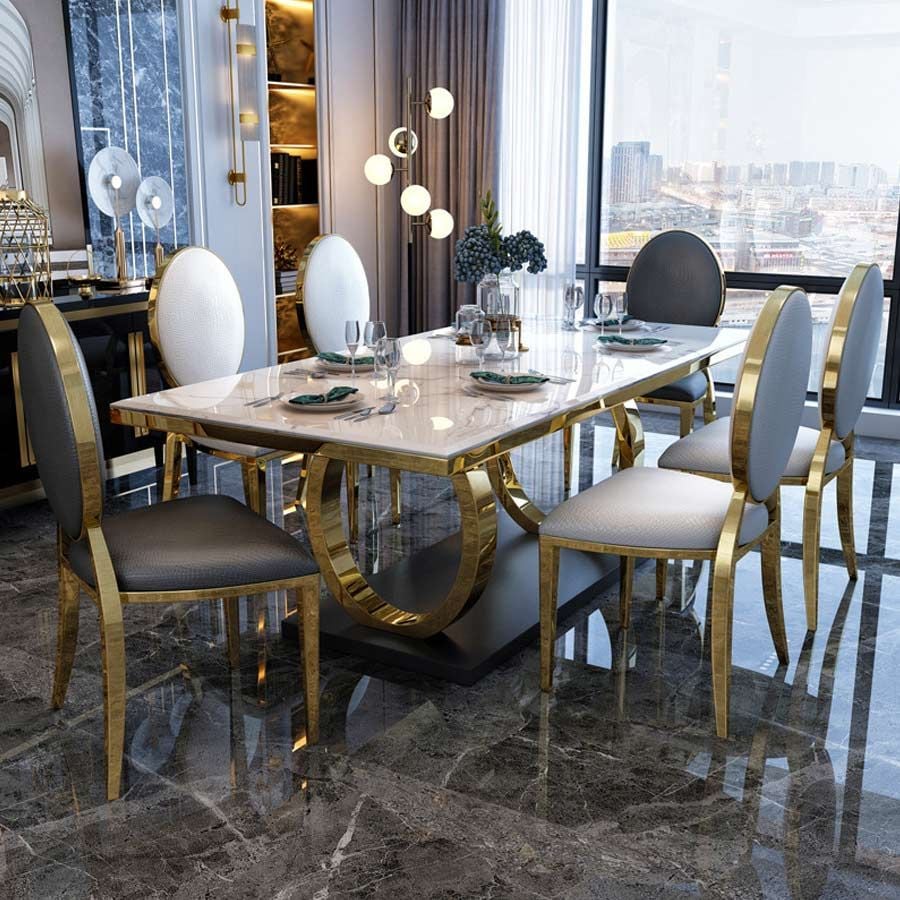 Bộ Bàn Ăn Mặt Đá Luxury 2 + Ghế Luxury - Sang Trọng Và Đẳng Cấp