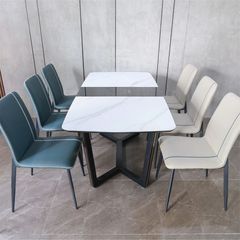 Bàn Ăn Thông Minh Wabi – Mặt Đá Ceramic, Tích Hợp Bếp Điện Từ, Chân Gỗ Tự Nhiên