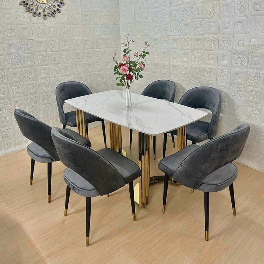 Bộ Bàn Ăn Mặt Đá Calliope + Ghế Ăn Saarinen - Vẻ Đẹp Sang Trọng Cho Không Gian Hiện Đại