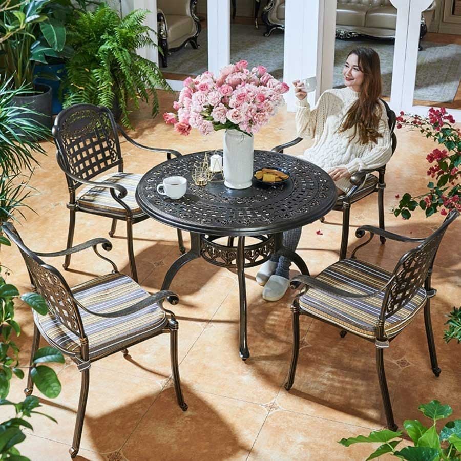 Bộ Bàn Ghế Sân Vườn LHBV6 + LHAV4 - Sự Kết Hợp Hoàn Hảo Cho Không Gian Ngoài Trời