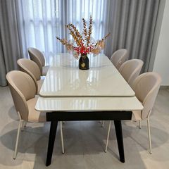 Bộ bàn ăn mặt đá Razor + ghế Princeton - Sang Trọng Và Tinh Tế