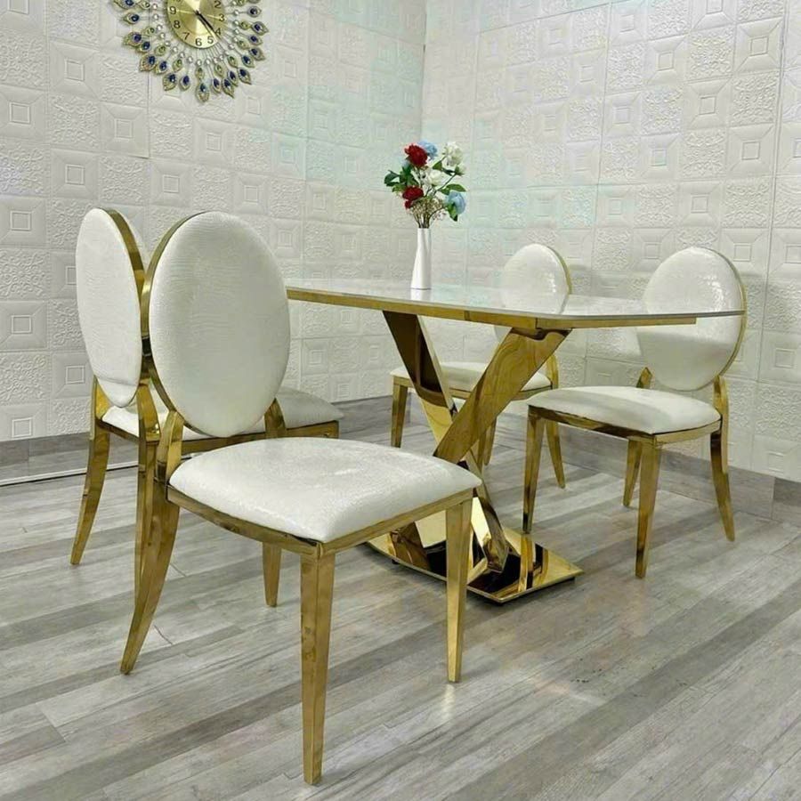 Ghế Ăn Inox Mạ Vàng Luxury LHD04 - Sự Lựa Chọn Hoàn Hảo Cho Không Gian Sang Trọng