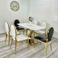 Ghế Ăn Inox Mạ Vàng Luxury LHD04 - Sự Lựa Chọn Hoàn Hảo Cho Không Gian Sang Trọng