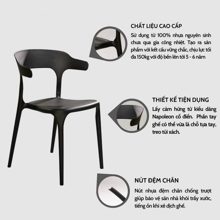 Ghế Nhựa LH3001 – Giải Pháp Lý Tưởng Cho Không Gian Cafe, Văn Phòng, và Bàn Ăn