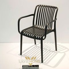 Ghế Nhựa Đúc LH3046 - Nhựa PP Cao Cấp, Thiết Kế Sọc Dọc Từ Lưng Đến Mặt Ngồi, Có Tựa Tay Đẹp Và Bền Chắc