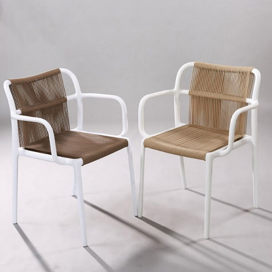Ghế Nhựa Đúc LH3039 - Thiết Kế Hiện Đại Với Dây Dù Đan, Tay Vịn Thoải Mái