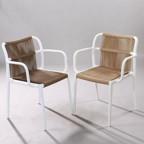 Ghế Nhựa Đúc LH3039 - Thiết Kế Hiện Đại Với Dây Dù Đan, Tay Vịn Thoải Mái