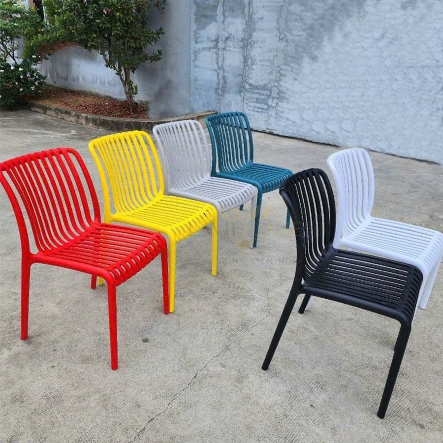 Ghế nhựa đúc LH3045 - Nhựa PP cao cấp, thiết kế sọc dọc từ lưng đến mặt ngồi, đẹp và bền chắc
