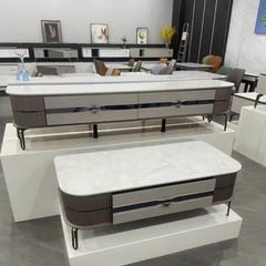 Kệ Tivi LHTV531 - Hiện Đại Với Thiết Kế Mặt Kính Vân Đá