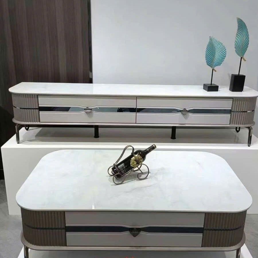 Kệ Tivi LHTV531 - Hiện Đại Với Thiết Kế Mặt Kính Vân Đá