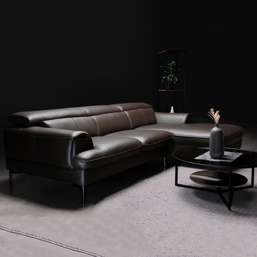 Sofa Da Malaysia LHDG855 - Sang Trọng Và Hiện Đại Với Thiết Kế Góc L