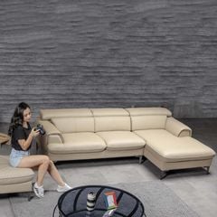 Sofa Da Malaysia LHDG855 - Sang Trọng Và Hiện Đại Với Thiết Kế Góc L