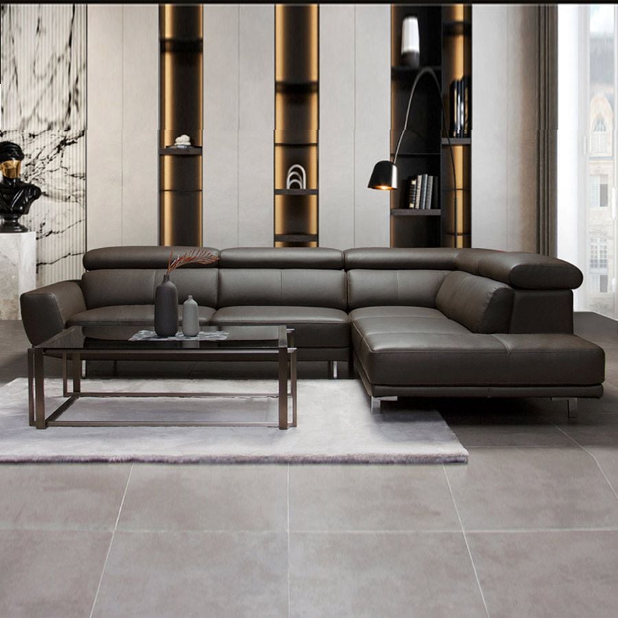 Sofa Da Malaysia LHDG817 - Thiết Kế Góc L Rộng Rãi Với Chất Liệu Da Bò Cao Cấp
