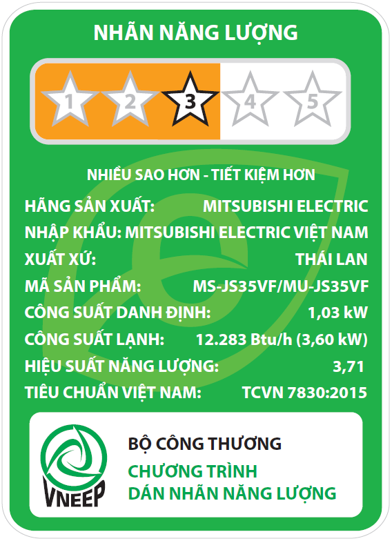 Máy lạnh treo tường MITSUBISHI ELECTRIC Non Inverter MS/MU-JS35VF (1.5 HP)