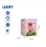  Tủ nhựa Qui Phúc  LUCKY 2 tầng, nhựa chính phẩm 100% an toàn cho bé 