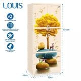  Tủ nhựa treo quần áo  Qui  Phúc LOUIS 2 tầng, thanh treo inox tiện lợi, có khóa 