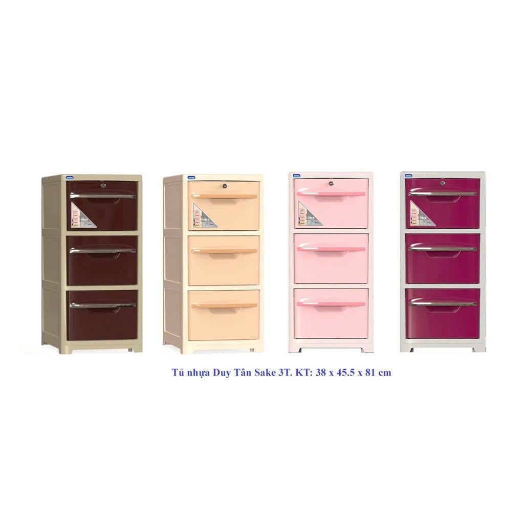  Tủ nhựa Duy Tân SAKE 3 ngăn - Kích thước (RộngxSâuxCao): 38 x 45.5 x 81cm 
