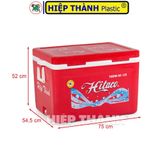  Thùng Đá HITACO 125 Lít 2 Nắp Đậy - Nhựa Hiệp Thành - Kích Thước: 75 x 54 x 52 cm 