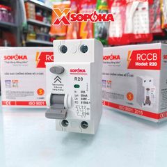 Aptomat Chống Giật 1 Pha 2P, RCCB Chống Giật 1 Pha 2P 30mA SOPOKA