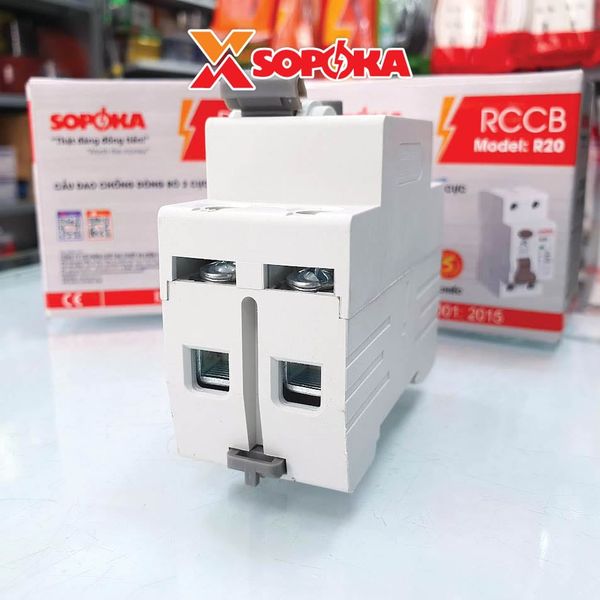 Aptomat Chống Giật 1 Pha 2P, RCCB Chống Giật 1 Pha 2P 30mA SOPOKA
