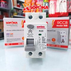 Aptomat Chống Giật 1 Pha 2P, RCCB Chống Giật 1 Pha 2P 30mA SOPOKA