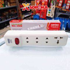 Ổ Cắm Điện 4 Lỗ 2200W Lõi Sứ Không Dây Có Công Tắc 4M-0 SOPOKA