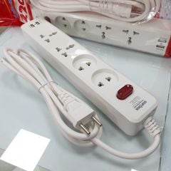 Ổ Cắm Điện 4 Lỗ USB Sạc Nhanh Lõi Sứ Chịu Nhiệt 2200W 4U2 SOPOKA