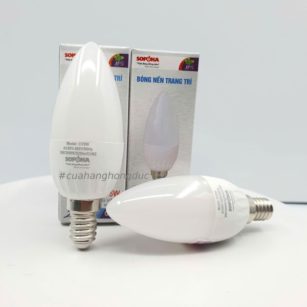 Bóng Đèn Led Nến Trang Trí 5W Sáng Vàng Kích Cỡ Đui E14 SOPOKA